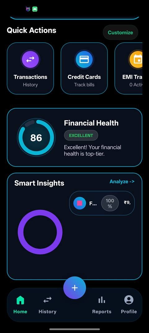 Financial Health score and Smart Insights